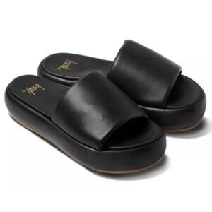 🆕Beek Trumpeter Black Leather Platform Slide Comfort Women Sandals Sz 10 NIB